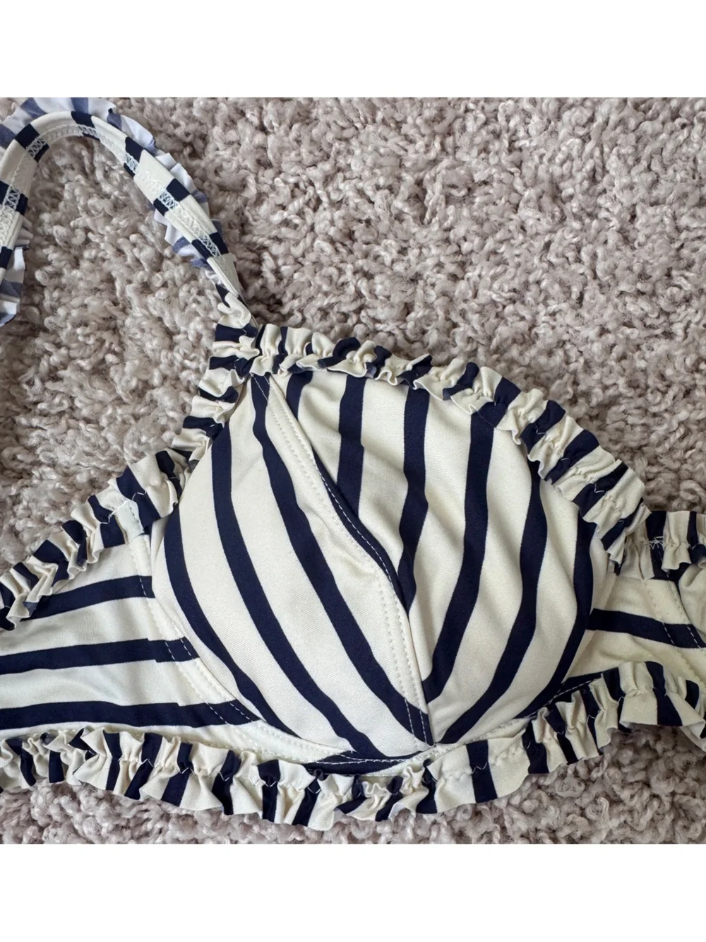 Tory Burch Navy & White Lanai Balconette Striped Bikini Top- Never Worn NWOT